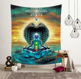 Lotus meditating tapestry