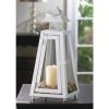 Accent Plus White Pyramid Candle Lantern - 11.5 inches