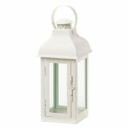 Accent Plus Romantic White Candle Lantern - 13 inches