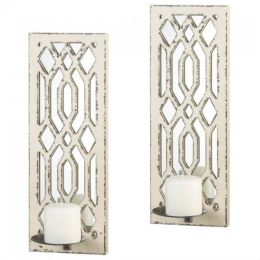 Accent Plus Deco Mirrored Wall Sconce Set