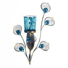 Accent Plus Peacock-Inspired Candle Sconce