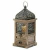 Accent Plus Flip-Top Wood Lantern with Drawer - 14 inches