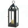 Accent Plus Dark Gray Sleek Candle Lantern - 11 inches