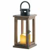 Accent Plus Wood Lantern with LED Candle - 11 inches