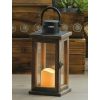 Accent Plus Wood Lantern with LED Candle - 11 inches