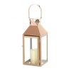 Accent Plus Rose Gold Stainless Steel Candle Lantern - 15.25 inches