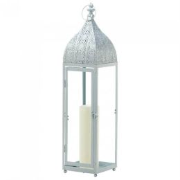 Accent Plus Silver Moroccan-Style Candle Lantern - 24 inches