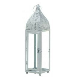 Accent Plus Silver Moroccan-Style Candle Lantern - 15 inches