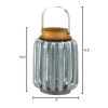 Accent Plus Galvanized Metal Slats Candle Lantern - 10.5 inches