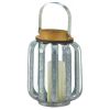 Accent Plus Galvanized Metal Slats Candle Lantern - 8 inches