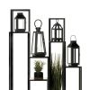 Accent Plus Square Top Black Metal Lantern - 7.5 inches