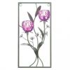 Accent Plus Purple Flower Rectangular Wall Sconce - Two Candles