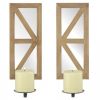 Accent Plus Mirrored Candle Sconce Set with Wood Frames