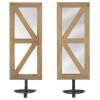 Accent Plus Mirrored Candle Sconce Set with Wood Frames