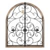 Accent Plus Arched Wood and Iron Swirls Wall Decor