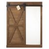 Accent Plus Chalkboard and Mirror Wall Decor with Barn Door