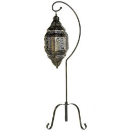 Accent Plus Moroccan Iron Candle Lantern with Stand