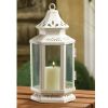 Accent Plus Victorian Style White Candle Lantern - 8 inches