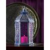 Accent Plus Purple Glass Candle Lantern - 11.5 inches