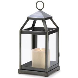 Accent Plus Brushed Silver Candle Lantern - 12 inches