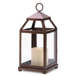 Gallery of Light Burnished Copper Candle Lantern - 12 inches