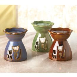 Fragrance Foundry Flower Cutout Porcelain Oil Warmer Set