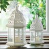 Accent Plus Vine Patterned Glass Garden Lantern - 15 inches