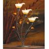 Accent Plus Three-Blossom Amber Lily Candle Holder