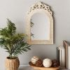 Accent Plus Wood Antique-Look Arch-Top Wall Mirror - Ivory