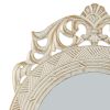 Accent Plus Wood Antique-Look Arch-Top Wall Mirror - Ivory