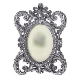 Resin 4x6 Retro Sculpture Photo Frame Classical Crafts Photo Frame Creative Picture Frame,Silver