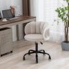 Zen Zone Velvet Leisure office chair; suitable for study and office; can adjust the height; can rotate 360 degrees; with pulley; Off-White