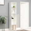 Book Cabinet White 15.7"x11.8"x74.4" Chipboard