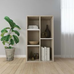 Book Cabinet/Sideboard White and Sonoma Oak 17.7"x9.8"x31.5"