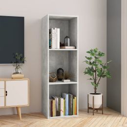 Book Cabinet/TV Cabinet Concrete Gray 14.2"x11.8"x44.9" Chipboard