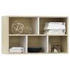 Book Cabinet/Sideboard White and Sonoma Oak 17.7"x9.8"x31.5"