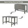 TOPMAX Farmhouse Wood Extendable Dining Table with Drop Leaf for Small Places; Gray