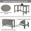 TOPMAX Farmhouse Wood Extendable Dining Table with Drop Leaf for Small Places; Gray