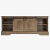 Farmhouse TV Stand Modern Television Stands Mid Century Media Entertainment Center with Sliding Barn Doors and Storage Cabinets, Console Table for Liv