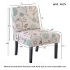 Upholstered Accent Armless Living Room Chair Set of 2 (Beige/Floral)