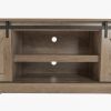 Farmhouse TV Stand Modern Television Stands Mid Century Media Entertainment Center with Sliding Barn Doors and Storage Cabinets, Console Table for Liv