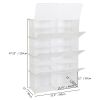 7-Tier Portable 28 Pair Shoe Rack Organizer 14 Grids Tower Shelf Storage Cabinet Stand Expandable for Heels, Boots, Slippers, White RT