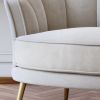 Modern Velvet Accent Barrel Chair Leisure Accent Chair Living Room Upholstered Armchair Vanity Chair for Bedroom Meeting Room; Beige