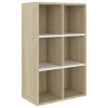 Book Cabinet/Sideboard White and Sonoma Oak 26"x11.8"x38.5" Chipboard