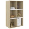 Book Cabinet/Sideboard White and Sonoma Oak 26"x11.8"x38.5" Chipboard