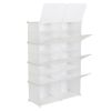 7-Tier Portable 28 Pair Shoe Rack Organizer 14 Grids Tower Shelf Storage Cabinet Stand Expandable for Heels, Boots, Slippers, White RT