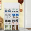 7-Tier Portable 28 Pair Shoe Rack Organizer 14 Grids Tower Shelf Storage Cabinet Stand Expandable for Heels, Boots, Slippers, White RT