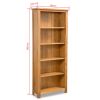 5-Tier Bookcase 23.6"x8.9"x55.1" Solid Oak Wood