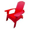 Outdoor or indoor Wood Adirondack chair with an hole to hold umbrella on the arm ; red