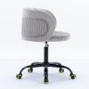 Zen Zone Velvet Leisure office chair; suitable for study and office; can adjust the height; can rotate 360 degrees; with pulley; Grey